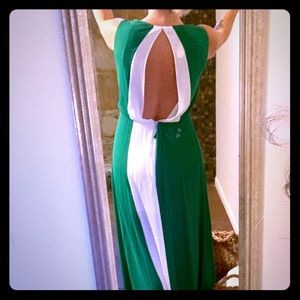 Green & ivory formal/semi formal gown